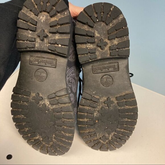 TIMBERLAND Sz 8 Paisley Limited  Edition Moto Combat Type Lace Up Boots - Picture 4 of 10